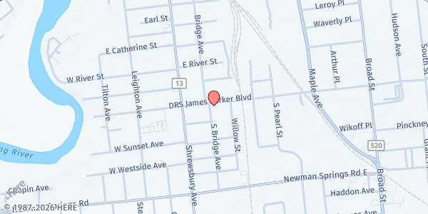 Map showing Lunch Break Pantry at 121 Drs James Parker Boulevard, Red Bank, NJ