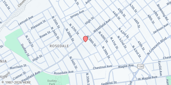 Map showing Iglesia Cristiana Getsemani at 3706 Westfield Avenue, Rosedale, NJ