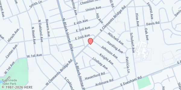 Map showing Trinity Evangelical Lutheran Church at 200 East Clements Bridge Road, Runnemede, NJ