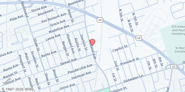 Map showing Center For Food Action - Saddle Brook at 224 Midland Avenue, Saddle Brook, NJ