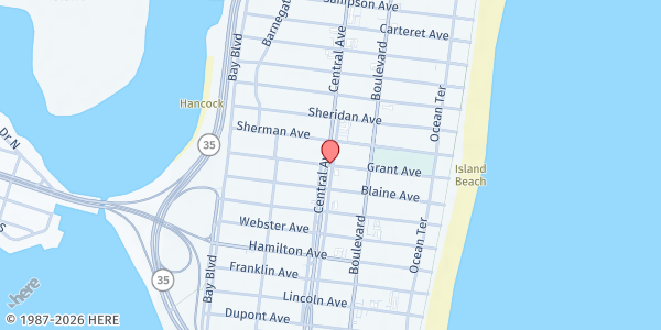 Map showing Our Lady Perpetual Help Parish Hall at 168 Grant Avenue, Seaside Heights, NJ