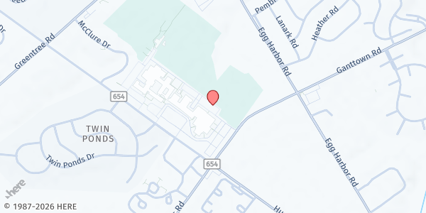 Map showing Washington Township Public School Pantry at 509 Hurffvllle Cross Keys Road, Sewell, NJ
