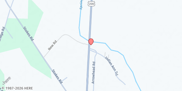 Map showing South Jersey Food Bank Hope Mobile - Fawn Lake Village at 1004 U.S. 206, Shamong, NJ