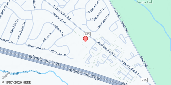 Map showing Winslow Township School #3 Hope Mobile – Winslow at 131 Sicklerville Road, Sicklerville, NJ