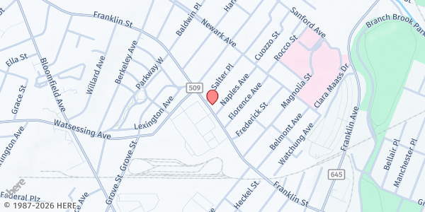 Map showing St. Francis Food Pantry at 17 Franklin Street, Silver Lake, NJ