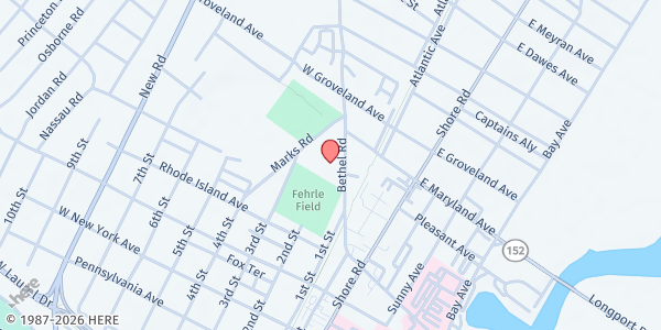 Map showing Somers Point Volunteer Fire Department at 447 Bethel Road, Somers Point, NJ