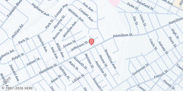 Map showing Boost Mobile Distribution Site at 507 Hamilton Street, Somerset, NJ