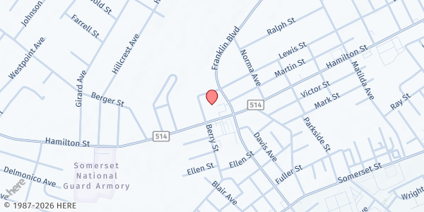 Map showing Community Relations Bureau Building at 935 Hamilton Street, Somerset, NJ