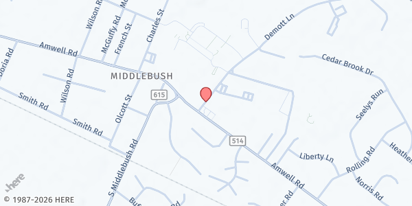 Map showing Simuel Whitfield Simmons Organization - Somerset at P.O. Box 1422, Somerset, NJ