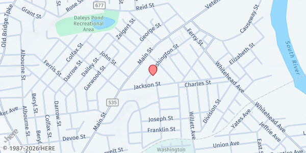 Map showing Joshua Food Pantry & Community Resource Center at 76 Washington Street, South River, NJ