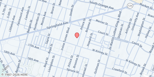 Map showing FP Youth Outcry Foundation (The Hubb) - Springfield/Belmont at 135 Prince Street, Springfield/Belmont, NJ