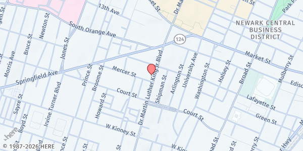 Map showing Willing Heart Community Center at 555 Doctor Martin Luther King Junior Boulevard, Springfield/Belmont, NJ