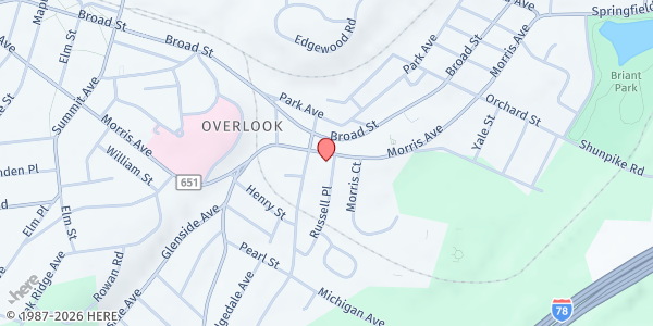 Map showing Summit Helping Its People – SHIP Main Location at 120 Morris Avenue, Summit, NJ