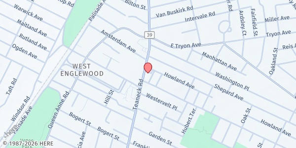 Map showing Jewish Family & Children Services of Northern NJ - Teaneck at 1485 Teaneck Road, Teaneck, NJ