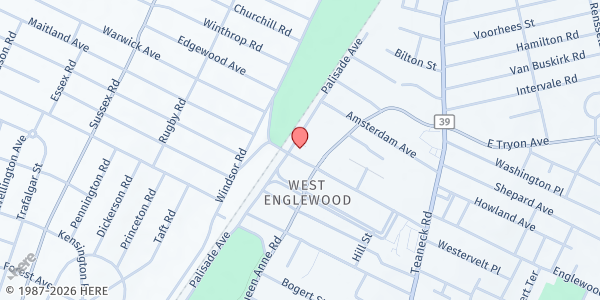 Map showing Never Alone Again Domestic Violence Organization & Resource Center - Palisade at 1465 Palisade Avenue, Teaneck, NJ