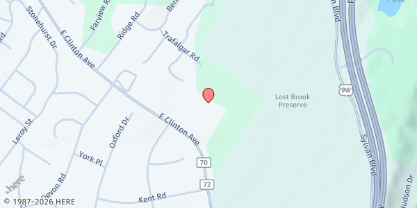 Map showing JCC on the Palisades - Tenafly at 411 East Clinton Avenue, Tenafly, NJ