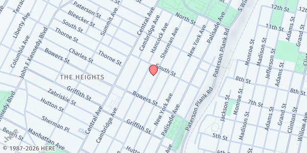 Map showing Empowerment Academy Charter School 2 at 211 Sherman Avenue, The Heights, NJ