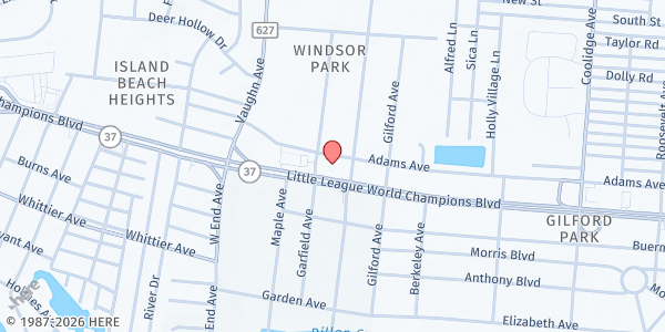 Map showing Salvation Army- Toms River Pantry at 1738 New Jersey 37, Toms River, NJ