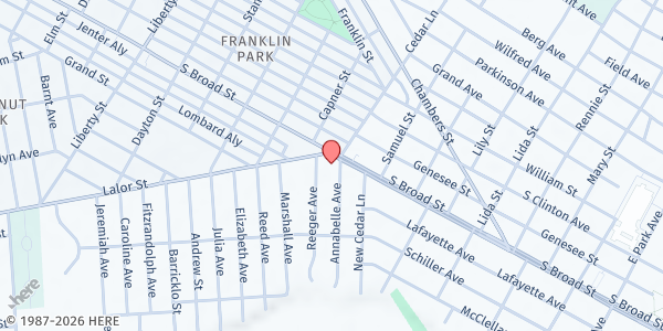 Map showing Arm In Arm - Iglesia de Dios-Pentecostal at 1599 South Broad St, Trenton, NJ