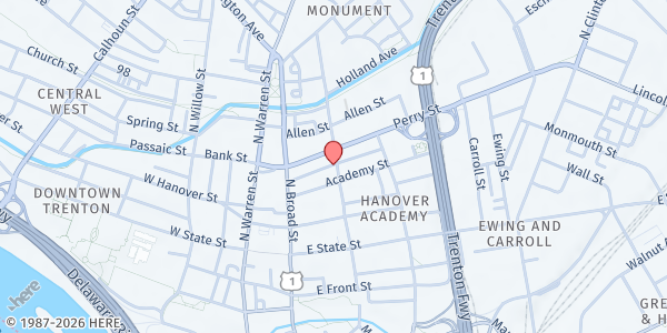 Map showing Chosen Generation Church - Primary Distribution Site at 215 N. Montgomery Street, Trenton, NJ