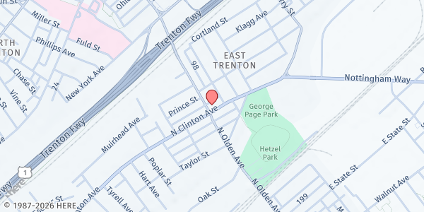 Map showing East Trenton Collaborative at 601 N Clinton St, Trenton, NJ