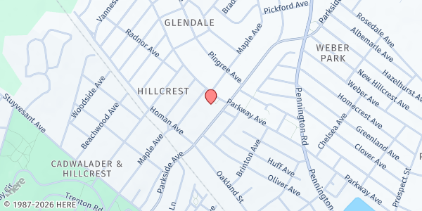 Map showing Joseph Abundant Blessing Food Pantry at 939 Parkside Avenue, Trenton, NJ