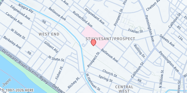 Map showing TASK MOBILE MEALS @ CAPITAL HEALTH FAMILY HEALTH CENTER at Across from 433 Bellevue Ave at the Parking Lot, Trenton, NJ