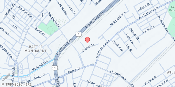 Map showing United Progress, Inc. - Ewing Office at 56 Escher Street, Trenton, NJ
