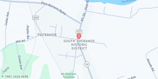 Map showing Tuckahoe UMC at 112 RT 49, Tuckahoe, NJ