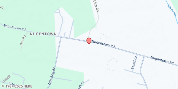 Map showing Pinelands Regional Junior High School at 590 Nugentown Road, Tuckerton, NJ