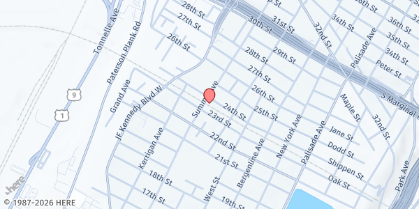 Map showing Inglesia Adventista Del Septimo at 2308 Summit Avenue, Union City, NJ