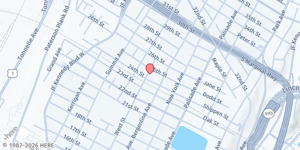 Map showing La Esperanza - 7th Day Adventist at 2410 West St., Union City, NJ