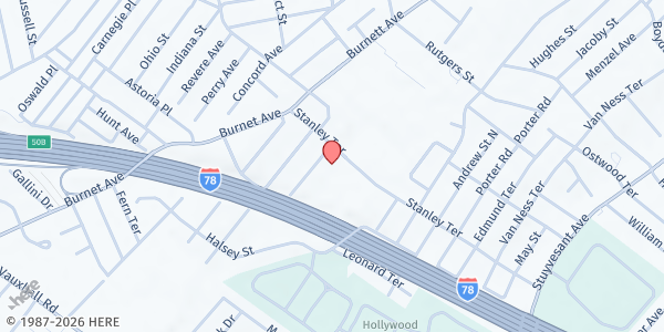 Map showing Living Word - Ukrainian Evangelical of God at 2208 Stanley Terrace, Union, NJ