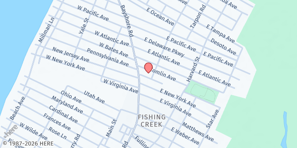 Map showing Holy Spirit Lutheran Church at 1220 Bayshore Road, Villas, NJ