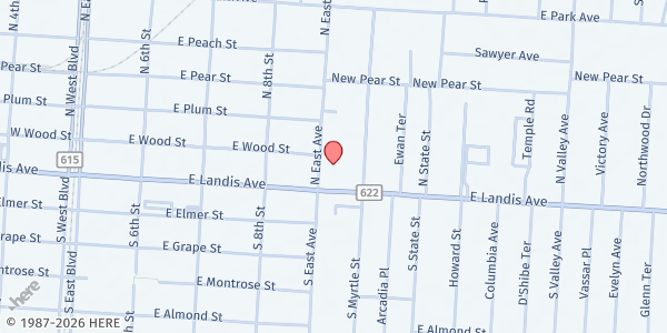 Map showing Christ the Good Shepherd at 15 N. East Ave., Vineland, NJ