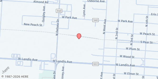 Map showing Higher Places Ministries at 40 West Landis Avenue, Vineland, NJ