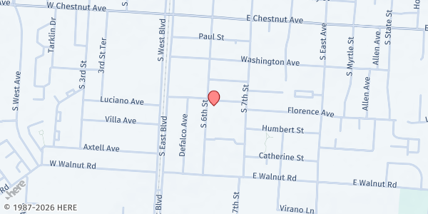 Map showing Panamerican Adventista at 765 S. 6TH STREET, VINELAND, NJ