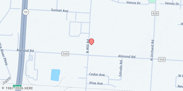 Map showing Vineland Church of God at 557 N Mill Rd, Vineland, NJ