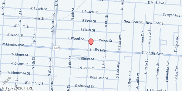 Map showing Vineland Ministerium at 700 E. LANDIS AVE., Vineland, NJ