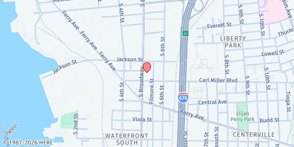 Map showing Camden Rescue Mission - Waterfront South at 1634 Broadway, Waterfront South, NJ