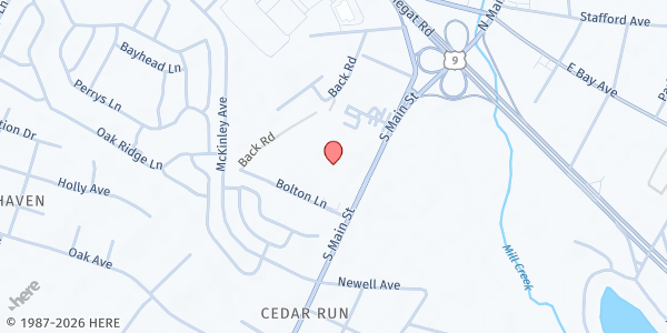 Map showing Fulfill NJ Mobile Pantry - Cedar Run at 240 South Main Street, West Creek, NJ