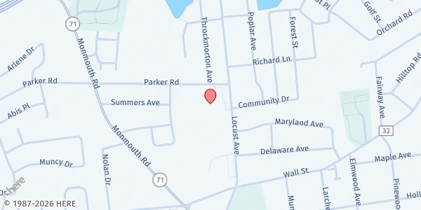 Map showing Reformation Community Food Pantry at 992 Broadway, West Long Branch, NJ
