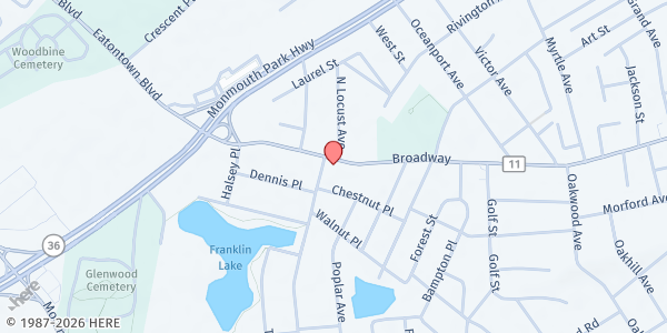 Map showing Reformation Food Pantry at 992 Broadway, West Long Branch, NJ