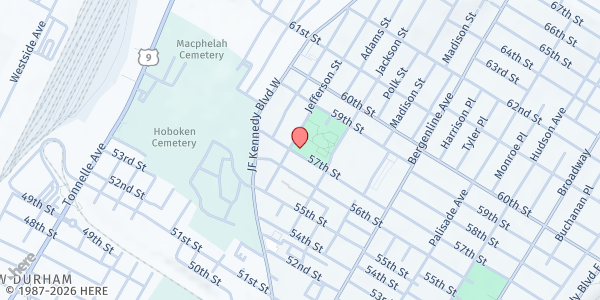 Map showing Miller Park at 5709 Jackson Street, West New York, NJ