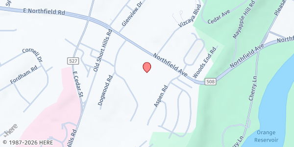 Map showing Margulies Senior Adult Center at Jewish Community Center at 760 Northfield Avenue, West Orange, NJ
