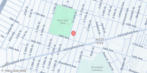 Map showing Rare Gems Community Development Corporation - Main Location at 506-508 18th Avenue, West Side, NJ