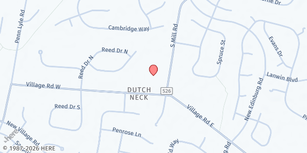 Map showing Little Free Pantry (First Presbyterian Church of Dutch Neck) at 154 South Mill Road, West Windsor, NJ