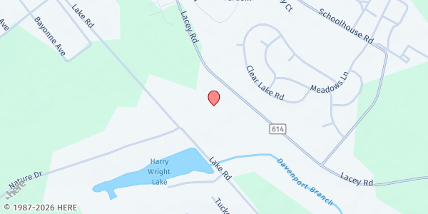 Map showing Whiting Food Pantry - Community Reformed Church at 36 Lacey Rd., Whiting, NJ