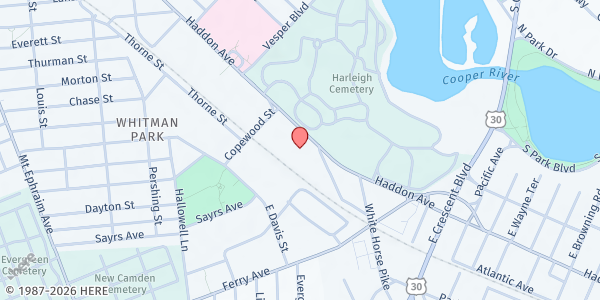 Map showing New Life Community Development Corp at 1721 Haddon Avenue, Whitman Park, NJ