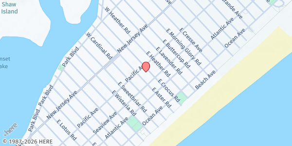 Map showing CREST COMMUNITY CHURCH at 5901 Pacific Avenue, Wildwood Crest, NJ